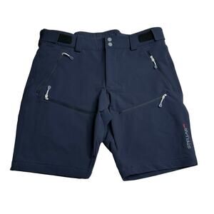 STELLAR EQUIPMENT Navy Blue Soft Shell Shorts Men's Size Large Outdoors Weather